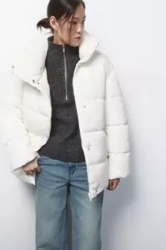 Куртка стеганая с запахом и воротником-стойкой