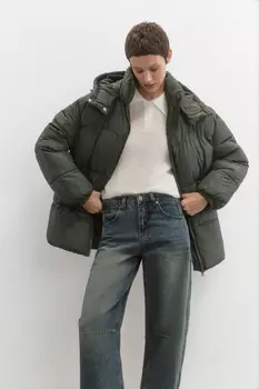 Куртка стеганая теплая с капюшоном