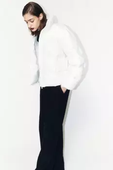 Куртка стеганая укороченная с воротником-стойкой