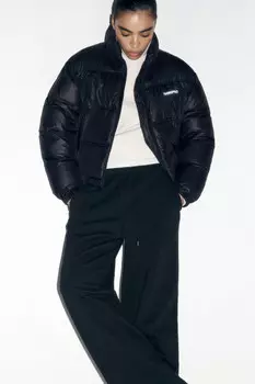 Куртка стеганая укороченная с воротником-стойкой