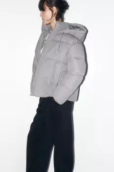 Куртка стеганая утепленная с капюшоном