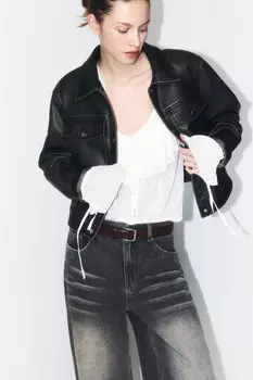 Куртка укороченная с вареным эффектом