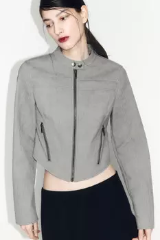 Куртка укороченная в байкерском стиле