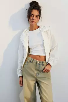 Куртка-ветровка свободная с капюшоном