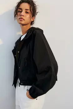 Куртка-ветровка свободная с капюшоном