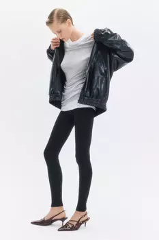 Леггинсы бесшовные в рубчик с высокой посадкой