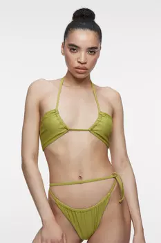 Лиф-халтер купальный с вырезом и завязками на шее