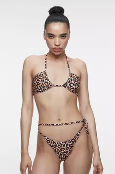 Лиф-халтер купальный с вырезом и завязками на шее