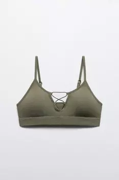 Лиф-топ купальный со шнуровкой на груди