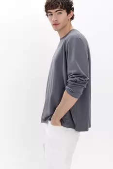 Лонгслив базовый из хлопкового футера