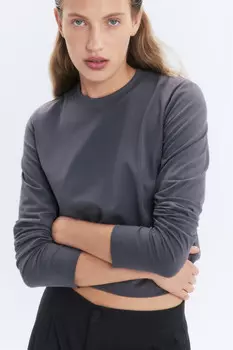 Лонгслив базовый из хлопкового трикотажа