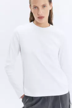 Лонгслив базовый из хлопкового трикотажа