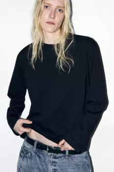 Лонгслив базовый из хлопкового трикотажа