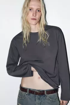 Лонгслив базовый из хлопкового трикотажа