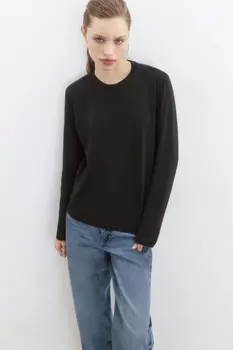 Лонгслив базовый из хлопкового трикотажа