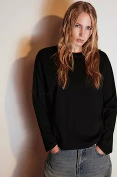 Лонгслив базовый из хлопкового трикотажа