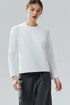 Лонгслив базовый из хлопкового трикотажа