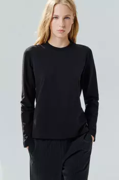 Лонгслив базовый из хлопкового трикотажа