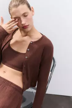 Лонгслив домашний на пуговицах