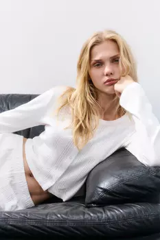 Лонгслив домашний на пуговицах