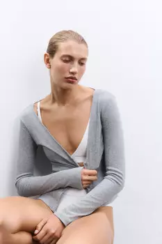 Лонгслив домашний на пуговицах