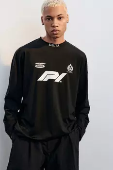 Лонгслив-джерси спортивный с принтом