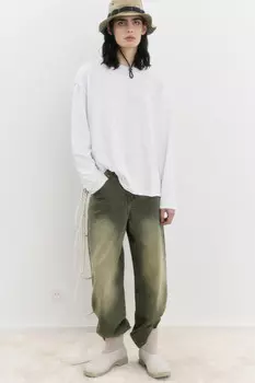 Лонгслив хлопковый асимметричного кроя