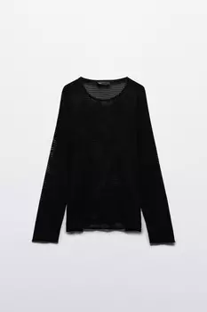 Лонгслив хлопковый из сетки