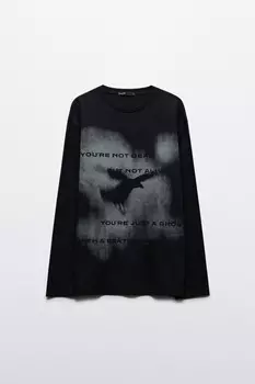 Лонгслив хлопковый с принтом