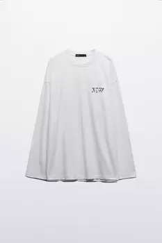 Лонгслив хлопковый с принтом