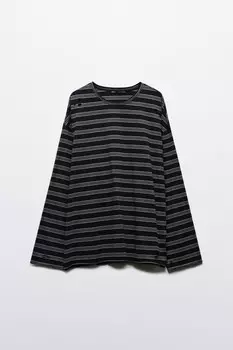 Лонгслив хлопковый в полоску