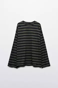 Лонгслив хлопковый в полоску