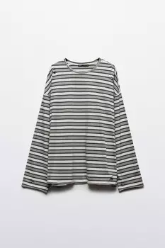 Лонгслив хлопковый в полоску