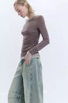 Лонгслив из бамбука с имитацией второго слоя