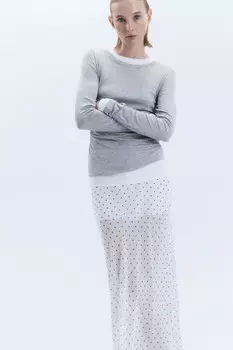 Лонгслив из бамбука с имитацией второго слоя