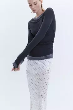 Лонгслив из бамбука с имитацией второго слоя