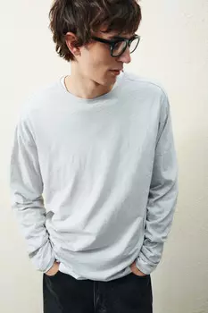 Лонгслив из хлопкового трикотажа