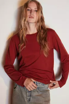 Лонгслив из хлопкового трикотажа