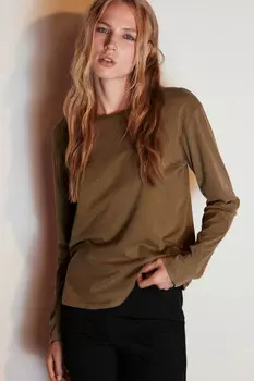 Лонгслив из хлопкового трикотажа