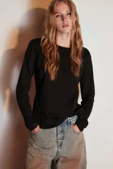 Лонгслив из хлопкового трикотажа