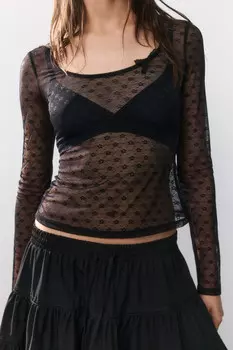 Лонгслив из прозрачного кружева