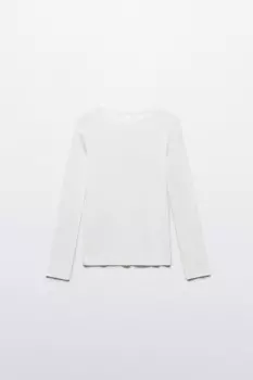 Лонгслив из тонкого хлопкового трикотажа