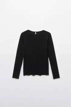 Лонгслив из тонкого хлопкового трикотажа