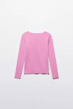 Лонгслив из тонкого хлопкового трикотажа