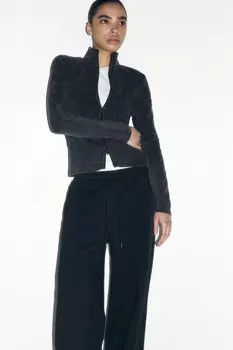 Лонгслив на молнии с воротником-стойкой