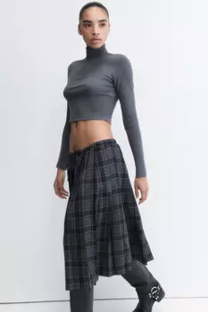 Лонгслив облегающий с воротником-стойкой на молнии