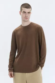Лонгслив oversize базовый трикотажный