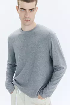 Лонгслив oversize базовый трикотажный