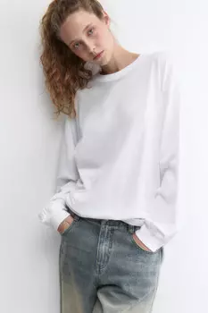 Лонгслив oversize хлопковый удлиненный
