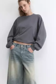 Лонгслив oversize хлопковый удлиненный